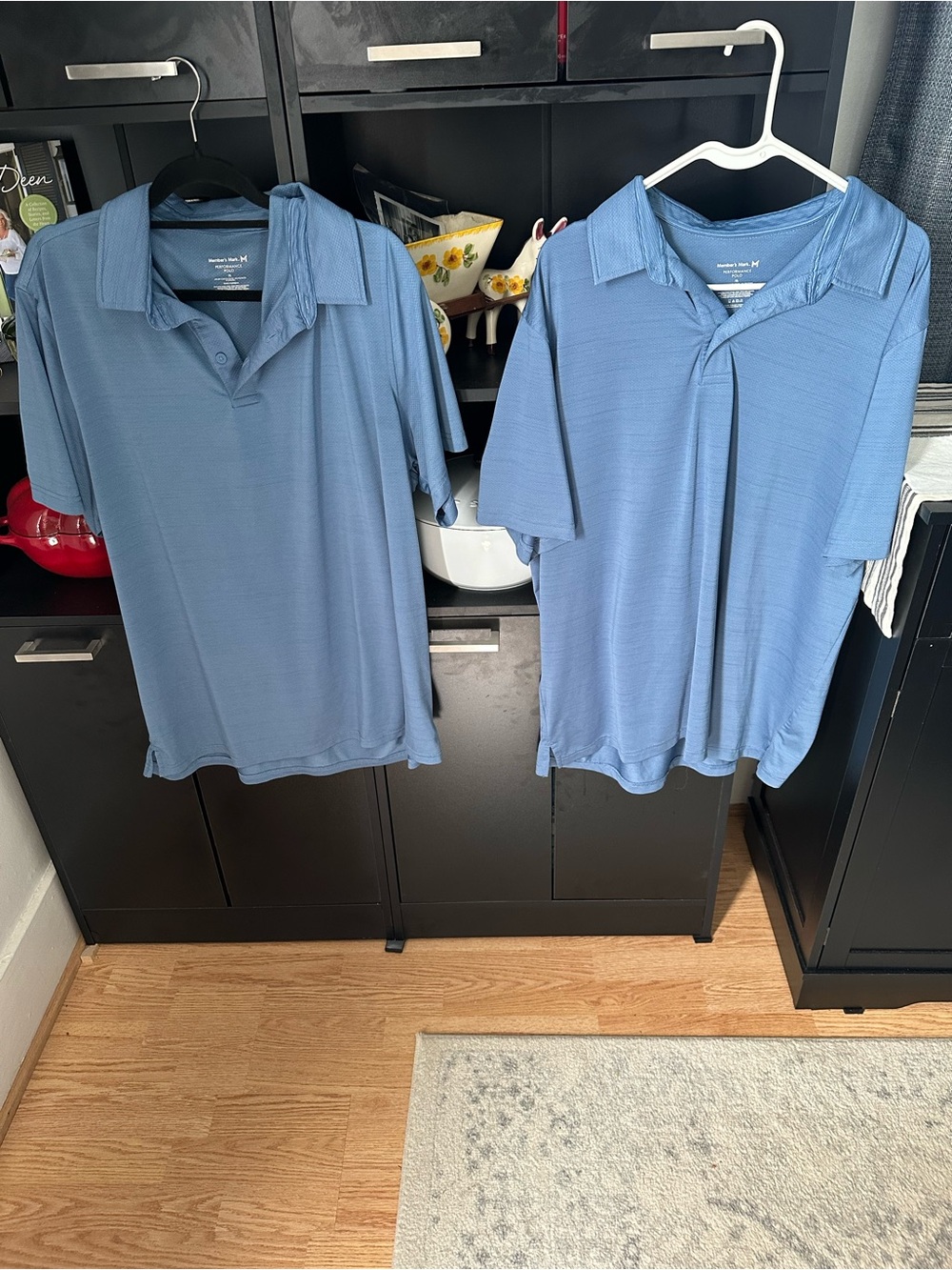 10 Men's Blue, green and black Performance Polo Shirt - Members Mark size XL